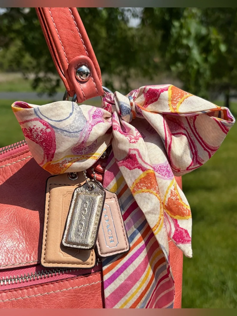 Coach Poppy Glam Tote Pink Glazed Leather 19002 EUC